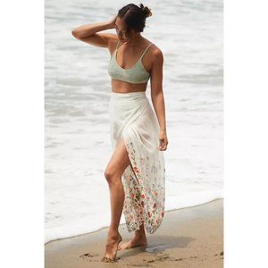 Payal Jain | Sheer Floral Maxi Wrap Skirt | NWT